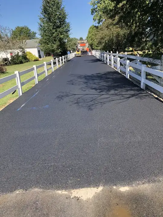 Asphalt Paving Hot Mix Going Down Along The Fence Line Federalsburg Md