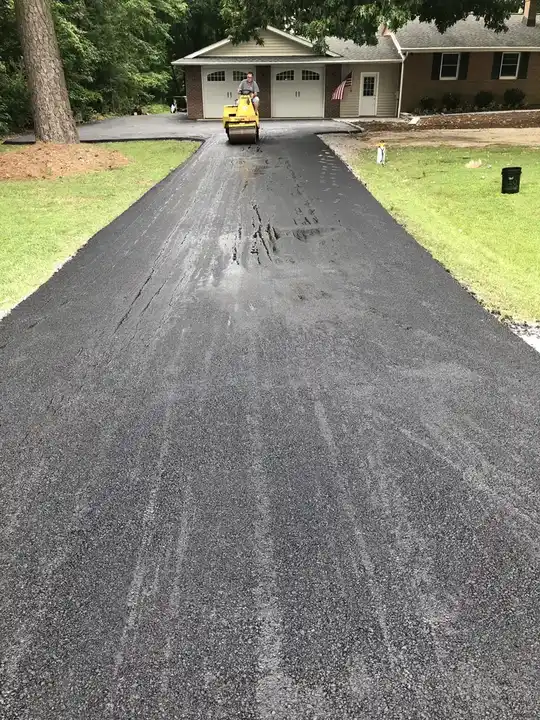 Asphalt Paving Roller Compacting A New Driveway Federalsburg Md