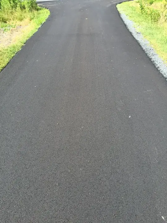 Asphalt Paving Wide New Drive With Stone Shoulder Federalsburg Md