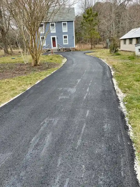 Driveway Paving Hillside Drive To Two Story Home Federalsburg Md