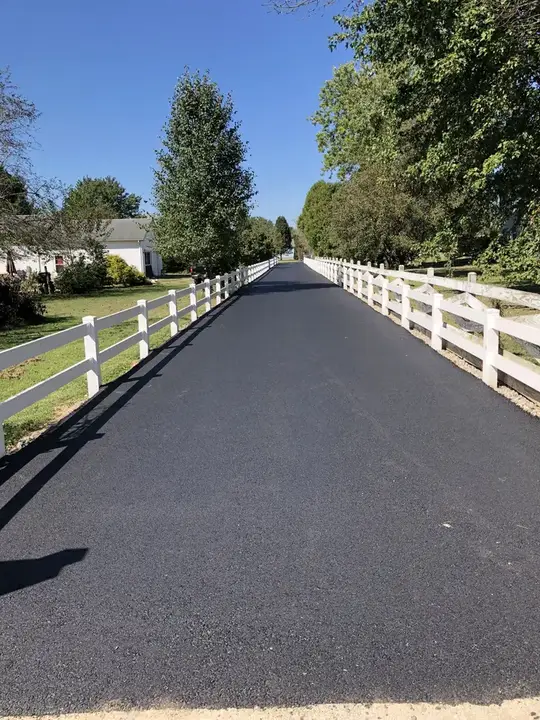 Driveway Paving Lane Between White Board Fences Federalsburg Md