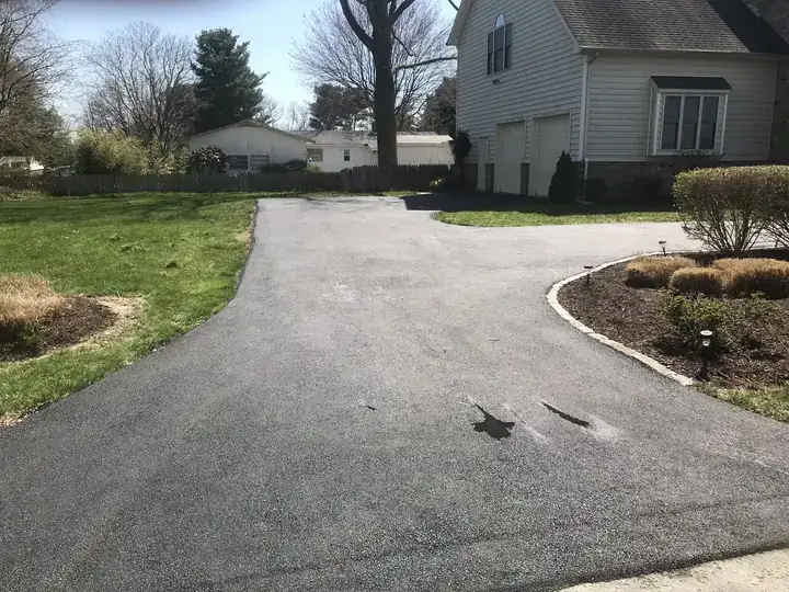Driveway Paving New Drive With Landscaped Beds Federalsburg Md