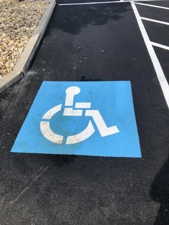 Parking Lot Striping Blue Accessible Bay Marking Federalsburg Md